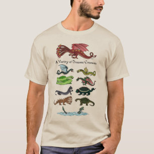 Camiseta Una variedad de criaturas draconicas