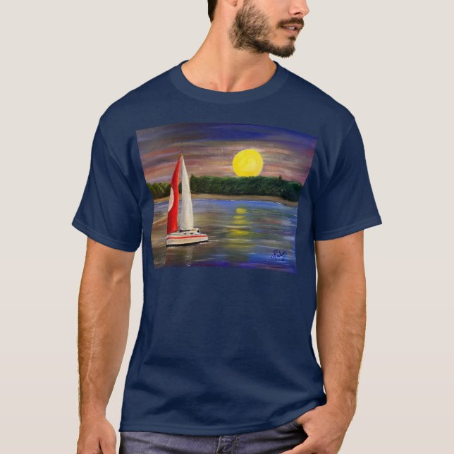 Camiseta Una vela al atardecer, por Gary Poling (Anverso)