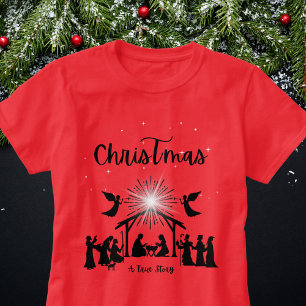 Camiseta Una verdadera historia Navidades cristianos Nativi