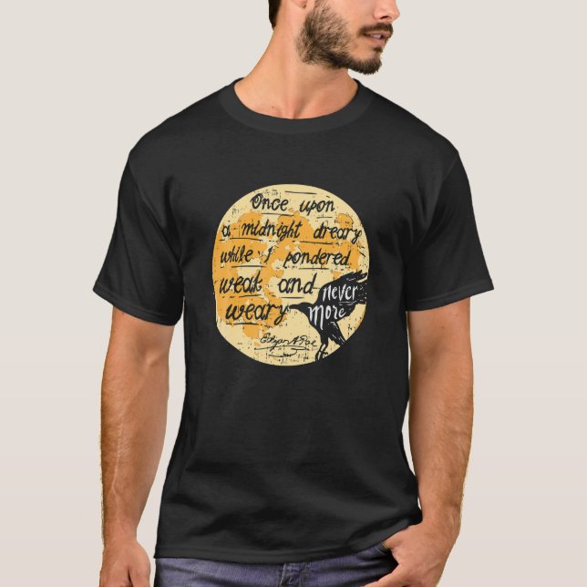 Camiseta Una Vez A Medianoche Edgar Allan Poe Raven Cita N (Anverso)