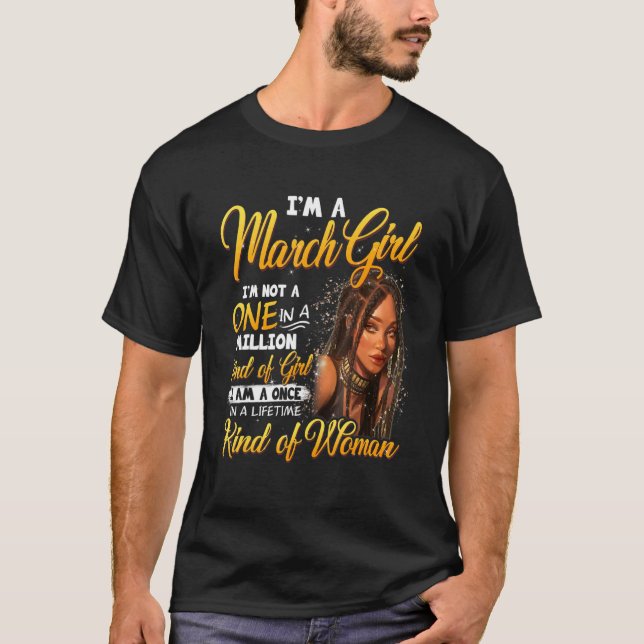 Camiseta Una Vez En La Vida, Chica Negro Marcha Cumpleaños  (Anverso)