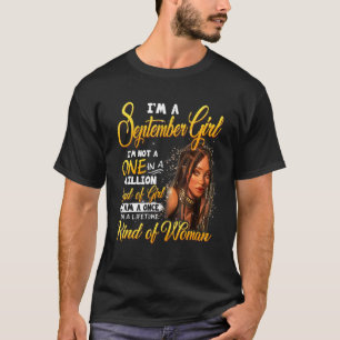 Camiseta Una Vez En La Vida Chica Negro Septiembre Cumpleañ