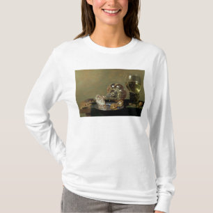 Camiseta Una vida inmóvil con el vidrio de vino