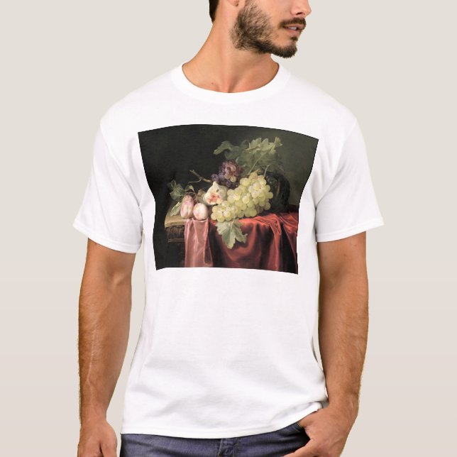 Camiseta Una vida inmóvil con las uvas, ciruelos (Anverso)