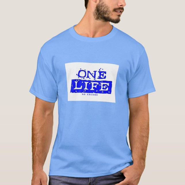 Camiseta UNA VIDA. NINGUNA REPETICIÓN (azul) (segundo (Anverso)