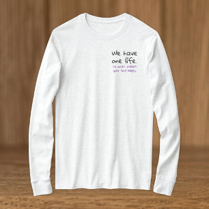 Camiseta Una vida positividad negro púrpura