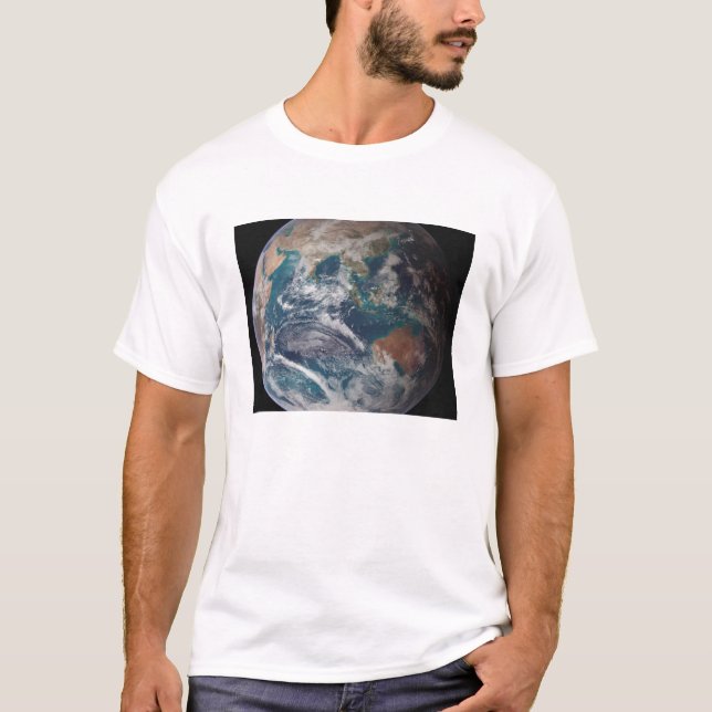 Camiseta Una visión completa de la Tierra que muestra datos (Anverso)