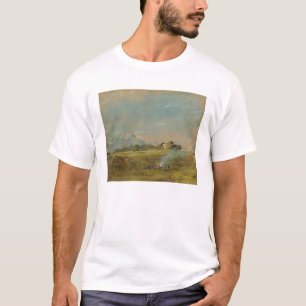 Camiseta Una vista del brezo de Hampstead, con las figuras