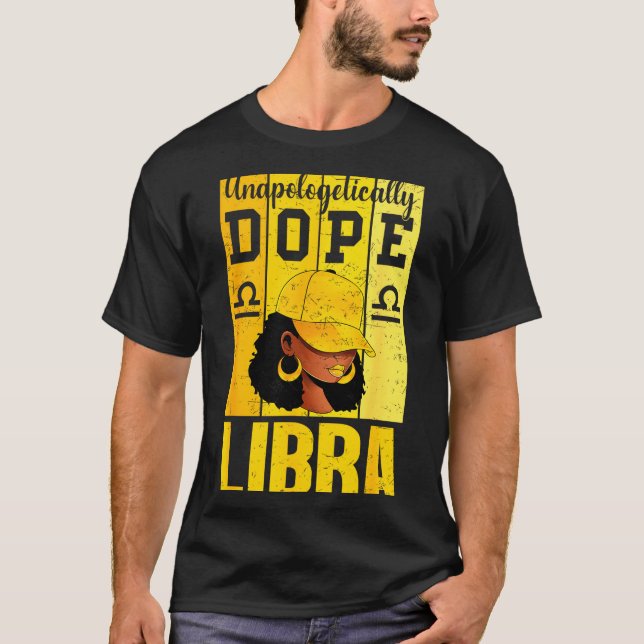 Camiseta Unalogetically Libra Black Woman Cap Zodiac  (Anverso)