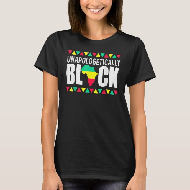 Camiseta Unapologetically Black Afro Black History Month (Anverso)