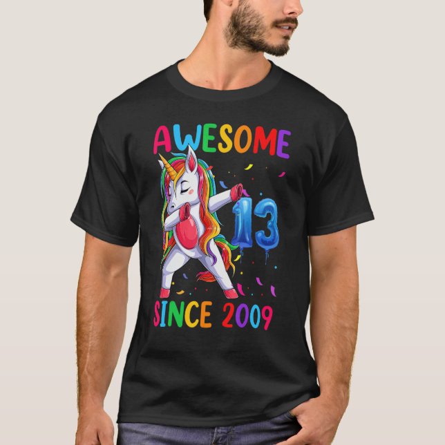 Camiseta Unas 13.ª Ropa De Cumpleaños De Unicornio Para Chi (Anverso)