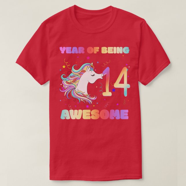 Camiseta Unas 14 Años De Inolvidable Nacimiento De Unicorni (Diseño del anverso)