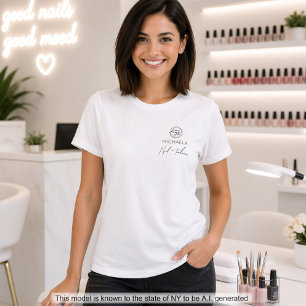 Camiseta Uñas de logotipo comercial de nombre de empleado d