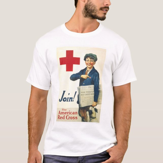 Camiseta ¡Únase a! La Cruz Roja americana (Anverso)