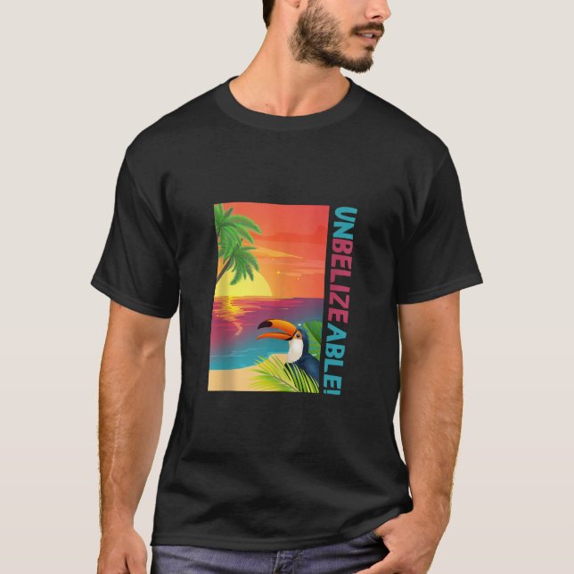Camiseta UnBELIZEable Funny Belice Vacation Souvenir Sunset (Anverso)