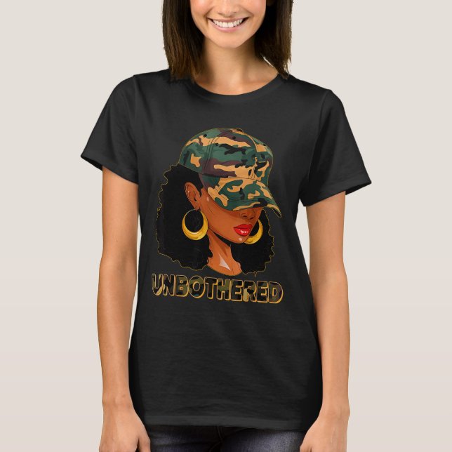 Camiseta Unbothered Black Woman Melanin African Black Histo (Anverso)