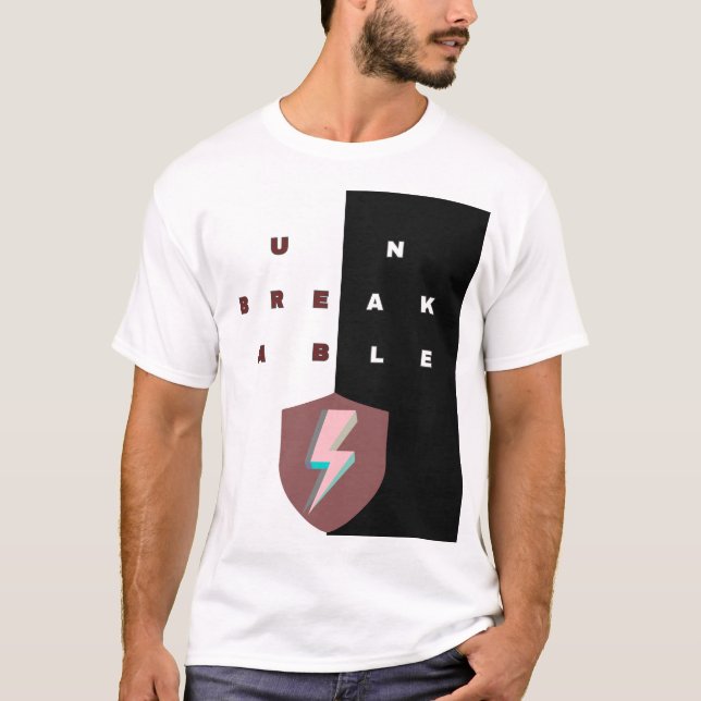 Camiseta UNBREAKABLE T‑Shirt — Motivational Typography,Gift (Anverso)
