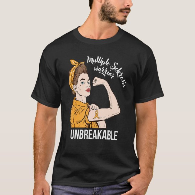 Camiseta Unbreakable Warrior Multiple Sclerosis Awareness M (Anverso)