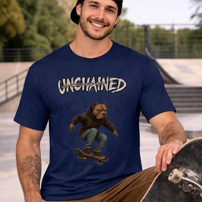 Camiseta Unchained Skater Pitbull - Skateboarding Graphic (Subido por el creador)