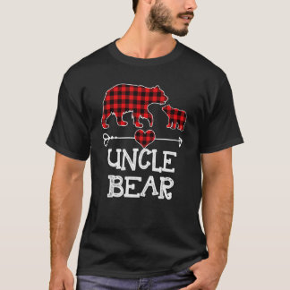 Camiseta Uncle Bear Christmas Pajama Red Plaid Buffalo Fami