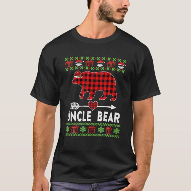 Camiseta Uncle Bear Santa Red Planteó Pajamas Para (Anverso)