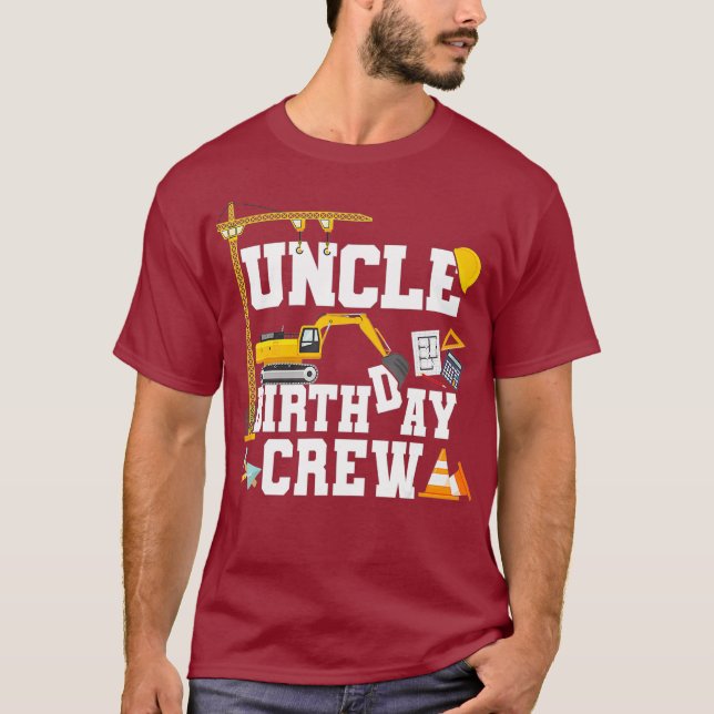 Camiseta Uncle Birthday Crew Shirt Gift Construction (Anverso)