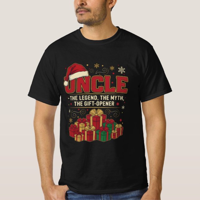 Camiseta Uncle Claus – The Legend, The Myth, The Gift-Opene (Anverso)