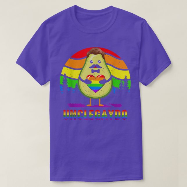 Camiseta Uncle Gaydo Funny Aguacate Uncle Vegan LGBT Heart  (Diseño del anverso)