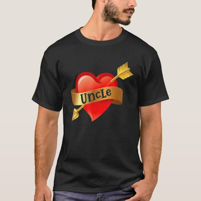 Camiseta Uncle Heart Love Happy Valentines Day Cupid Uncle  (Anverso)