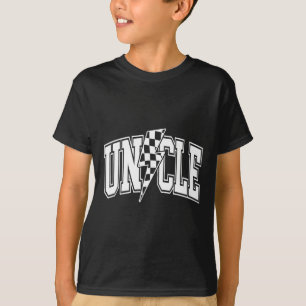 Camiseta Uncle Lightt Bolt Checkered Varsity Dad Uncle F