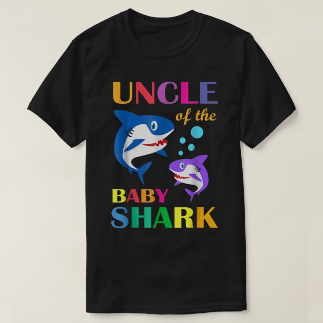 Camiseta Uncle Of The Baby Birthday Shark Uncle Shark Chris (Diseño del anverso)