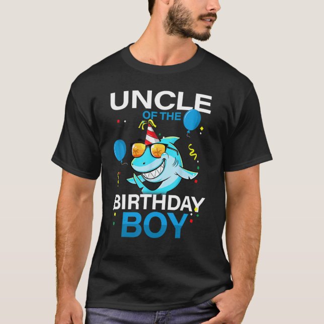 Camiseta Uncle of The Birthday Boy Shark Ocean Theme Matchi (Anverso)