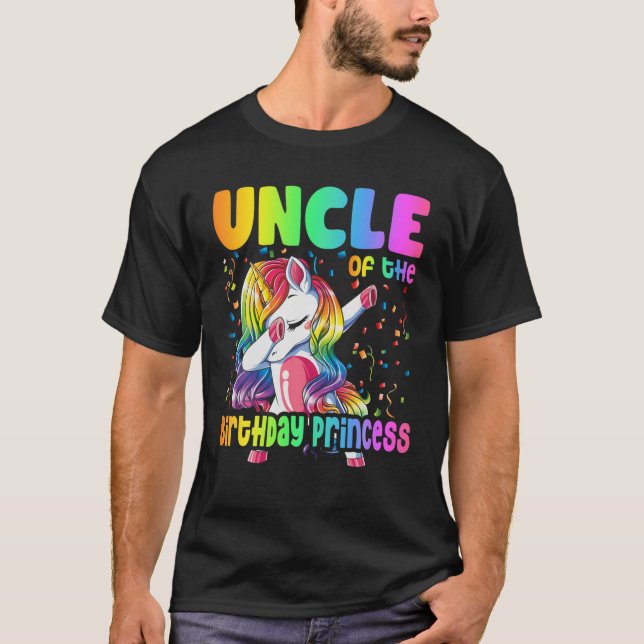 Camiseta Uncle Of The Birthday Princess Dabbing Unicorn Gir (Anverso)