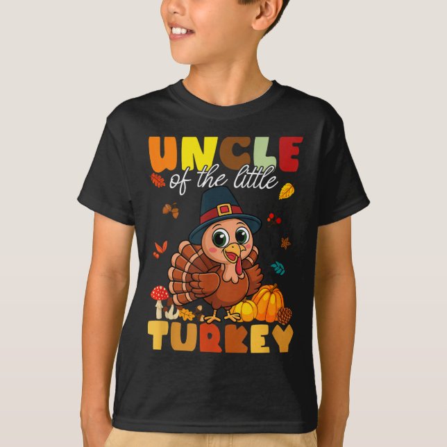 Camiseta Uncle Of The Little Turkey Thanksgiving Baby Showe (Anverso)