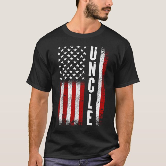 Camiseta Uncle Patriotic American USA Flag Best Uncle Ever (Anverso)