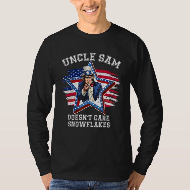Camiseta Uncle Sam Doesn't Care Snowflakes Sarcastic (Anverso)
