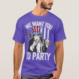 Camiseta Uncle Sam We Want You To Party 4th Of July America