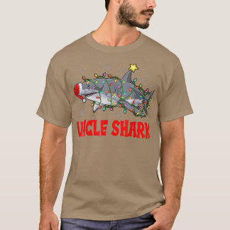 Camiseta Uncle Shark Santa Christmas Tree iluminan f