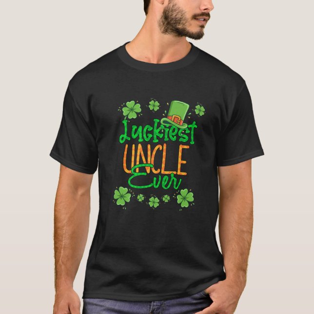 Camiseta Uncle St Patrick Day Luckiest Uncle St Patric (Anverso)