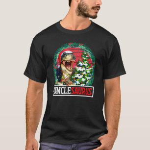 Camiseta Unclesauro Santa Uncle Dinosaur T Rex Xmas Tree L