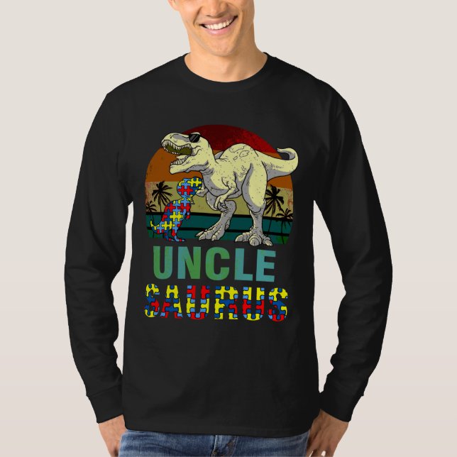 Camiseta Unclesaurus Dinosaur Rex Uncle Saurus Autism Aware (Anverso)