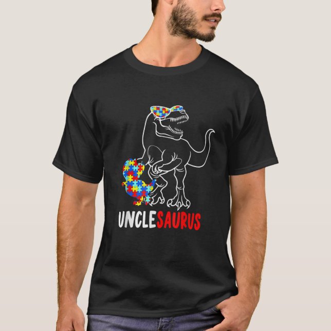 Camiseta Unclesaurus Dinosaur T Rex Uncle Saurus Autism Awa (Anverso)