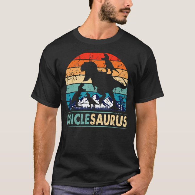 Camiseta Unclesaurus T Rex Uncle Dinosaur 3 Kids Funny Fath (Anverso)
