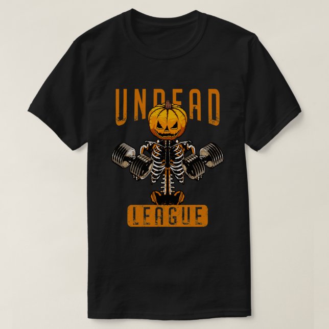 Camiseta Undead Fitness League entrenamiento Halloween Cala (Diseño del anverso)