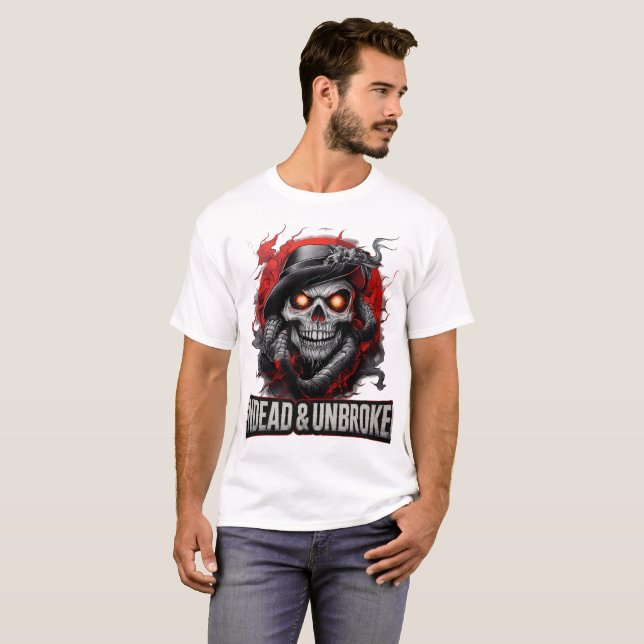 Camiseta Undead & Unbroken Dark Skull Horror Gothic Art (Anverso completo)