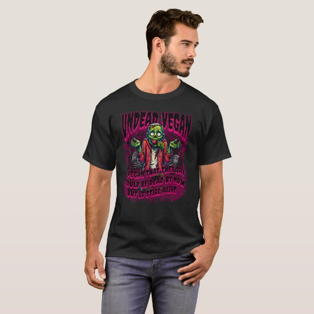 Camiseta Undead Vegan Zombie Halloween (Anverso completo)
