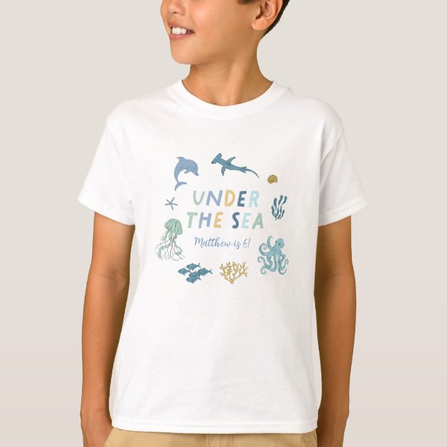 Camiseta Under the Sea Blue Birthday Chica (Anverso)