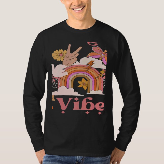Camiseta Undergrad Vibes School Groovy Retro Boho Rainbow C (Anverso)