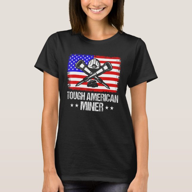 Camiseta Underground Mining Tough American Miner American C (Anverso)