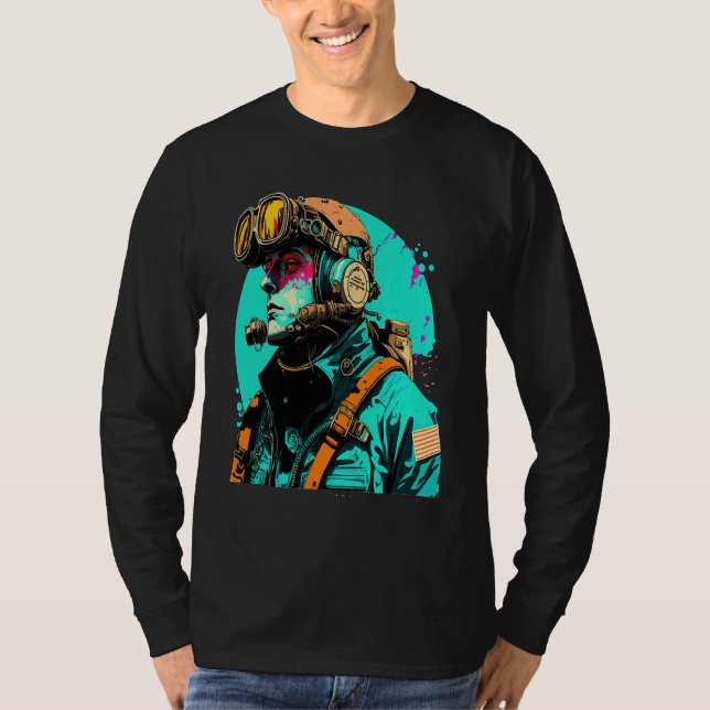 Camiseta Underwater Photographer Pop Style Scuba Diver Dad  (Anverso)